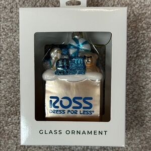 Ross Dress for Less Glass Christmas Ornament, shopping glitter shopaholic